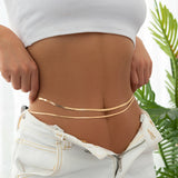 Minimalist Double-layer Metal Belly Chain for Women - Sexy Summer Body Jewelry