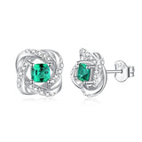 Vintage Emerald Lab Grown Diamonds Studs - Timeless Beauty