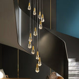 Crystal Spiral Cones Staircase Chandelier