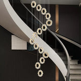Rings LED Light Staircase Chandelier Light Your Staircase