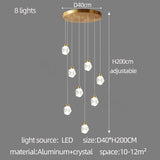 Luxuriöser Treppen-Kronleuchter aus Kristall mit LED-Leuchten