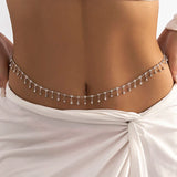 Y2K Punk Rhinestone Tassel Belly Chain - Luxury Body Jewelry for Women