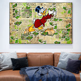 Disney Cartoon Dagobert Duck Leinwand-Wandkunst