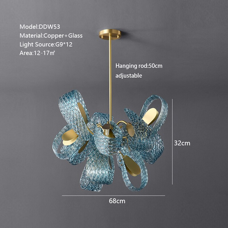 Peacock Blue Glass Chandelier: Stunning Lighting Fixtures