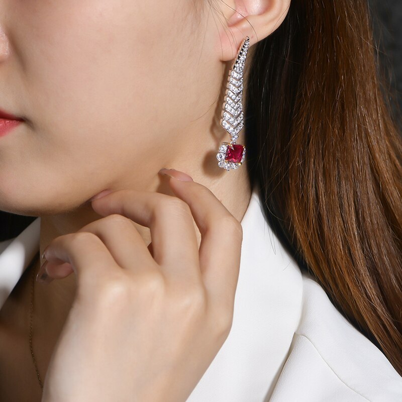 Octagon Cut Ruby Earring – Exquisite Ruby Earrings