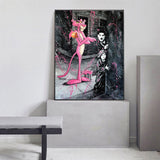 Charlie Chaplin Pink Panther Poster - Classic Comedy Icon