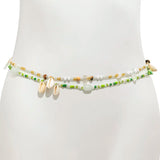 Boho Beaded Waist Chain with Shell and Stone Charms - Sexy Body Jewelry