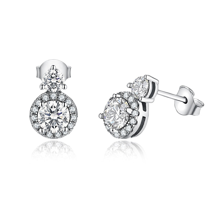 Diamond 925 Sterling Silver Earrings - Stunning Jewelry