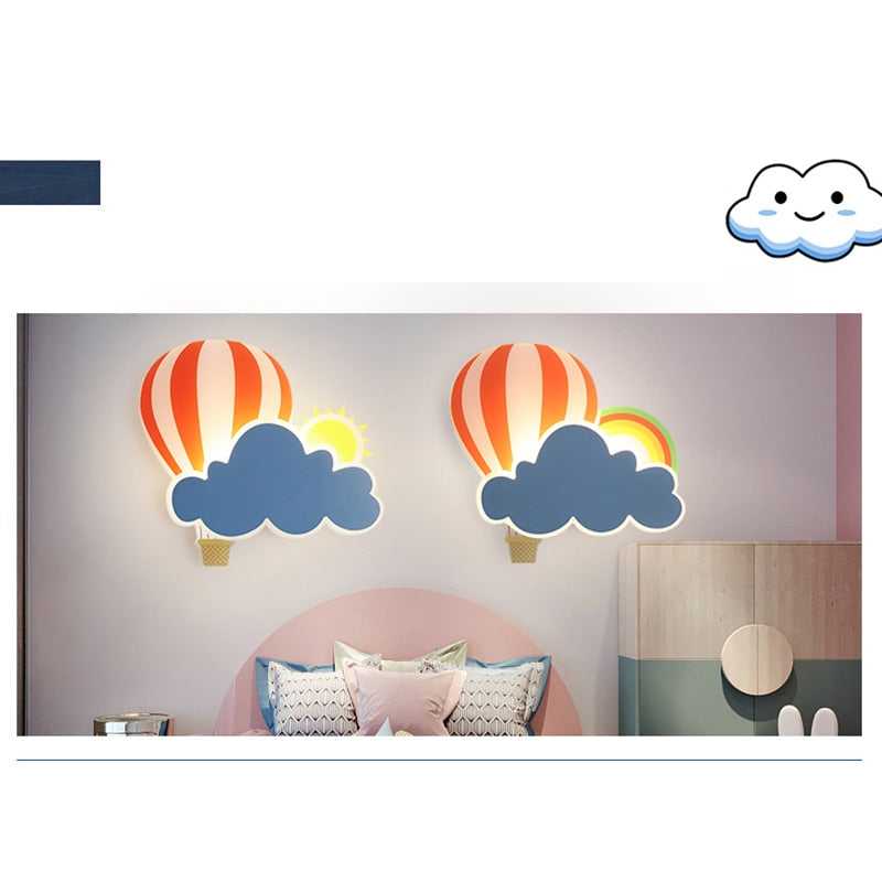 Hot Air Balloon Cloud Wall Light | Kids Room Hot Air Balloon Cloud Wall Light