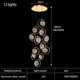 Double Rings Staircase Chandelier: Luxury Lighting Fixture