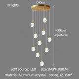 Luxuriöser Treppen-Kronleuchter aus Kristall mit LED-Leuchten