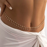 Y2K Punk Rhinestone Tassel Belly Chain - Luxury Body Jewelry for Women
