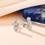 Pure Silver Passed Diamond Earrings