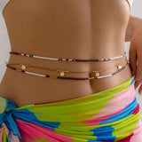 Boho-Saatperlen-Taillenkette – mehrschichtige Bauchkette für Frauen