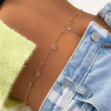 Delicate Crystal Pendant Waist Chain - Bikini Body Jewelry for Women