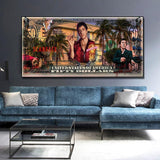 Tony Montana Say Hello to My Little Friend Scarface Movie Canvas Wall Art