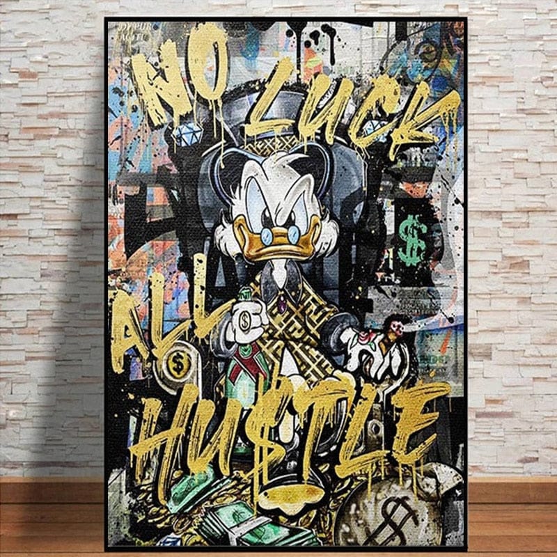 Uncle Scrooge McDuck Canvas Wall Art - No Luck