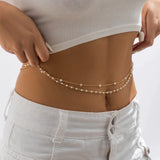 Double Layer Belly Chain - Korean Pearl Waist Jewelry for Sexy Summer Bikini