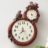 Antique Decor Wall Clock with Thermometer for Temperature