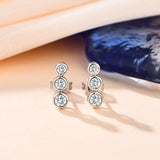 Pure Silver Passed Diamond Earrings - Authentic & Exquisite