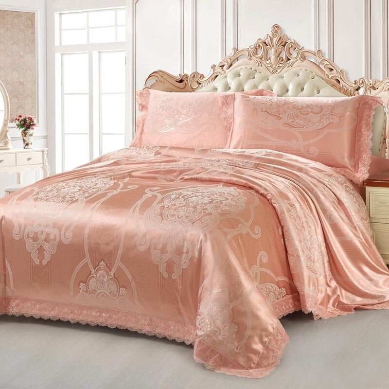 Satin Jacquard Lace Bedding Set