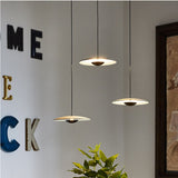 Black Wood Grain LED Pendant Light - Dining Room Design