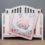Swan Crib Bedding Set - Girls Baby Cot Accessories