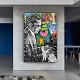 Banksy Ray Charles Robinson, amerikanischer Sänger, Leinwand-Wandkunst