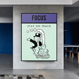 Alec Monopoly Focus Stay on Track Spielkarten-Leinwandkunst