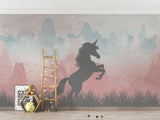 Unicorn in Mountains - Girls Room Wallpaper Mural