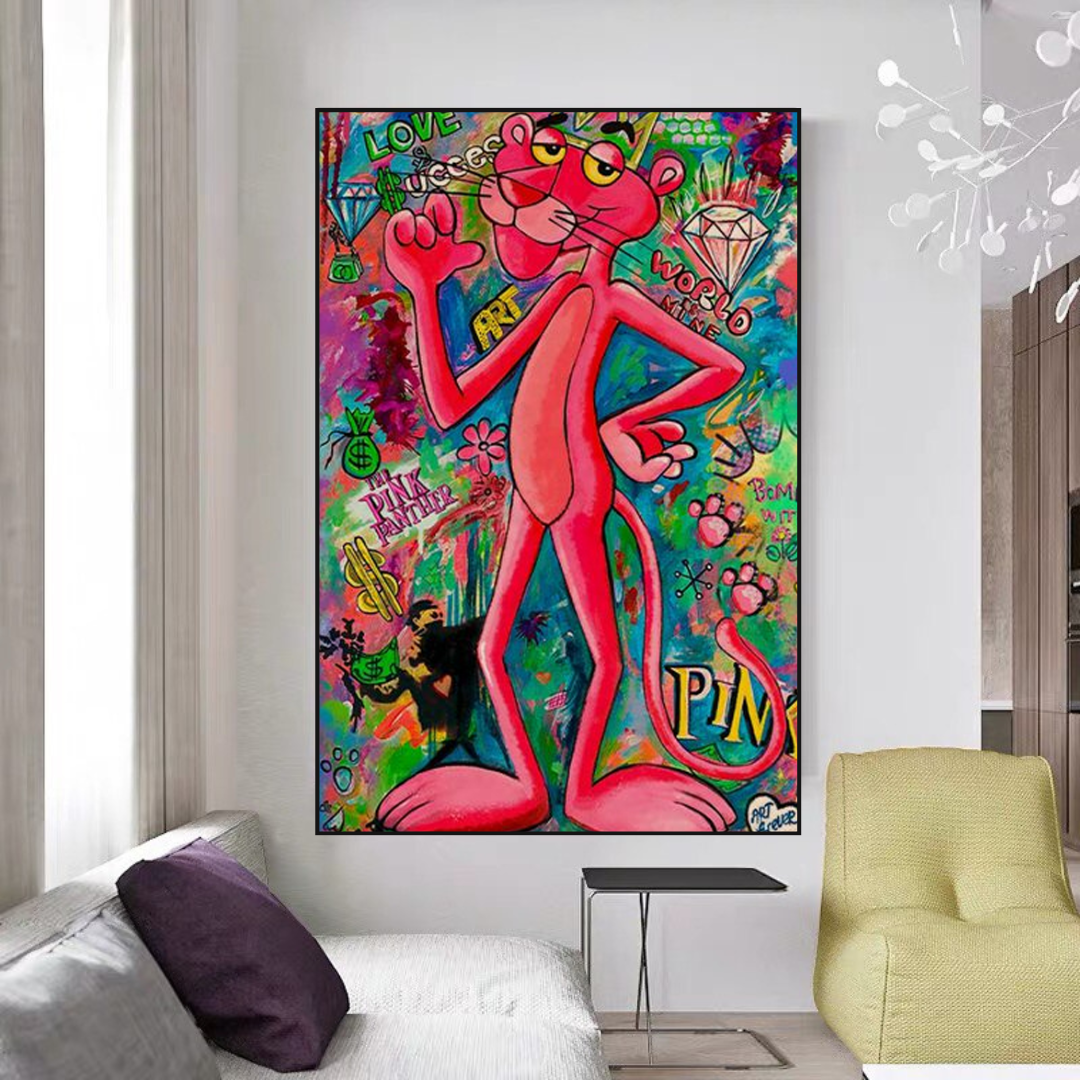Pink Panther Canvas Art - Follow Your Dreams
