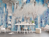 Pastel Blues Abstract Art Wallpaper Murals