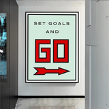 Monopoly Get Goals and Go Card Canvas Wall Art