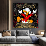 Scrooge McDuck c'est dur d'être riche Art mural sur toile