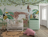 Get Mesmerized with Giraffe Love – Kids Room Wallpaper Mural