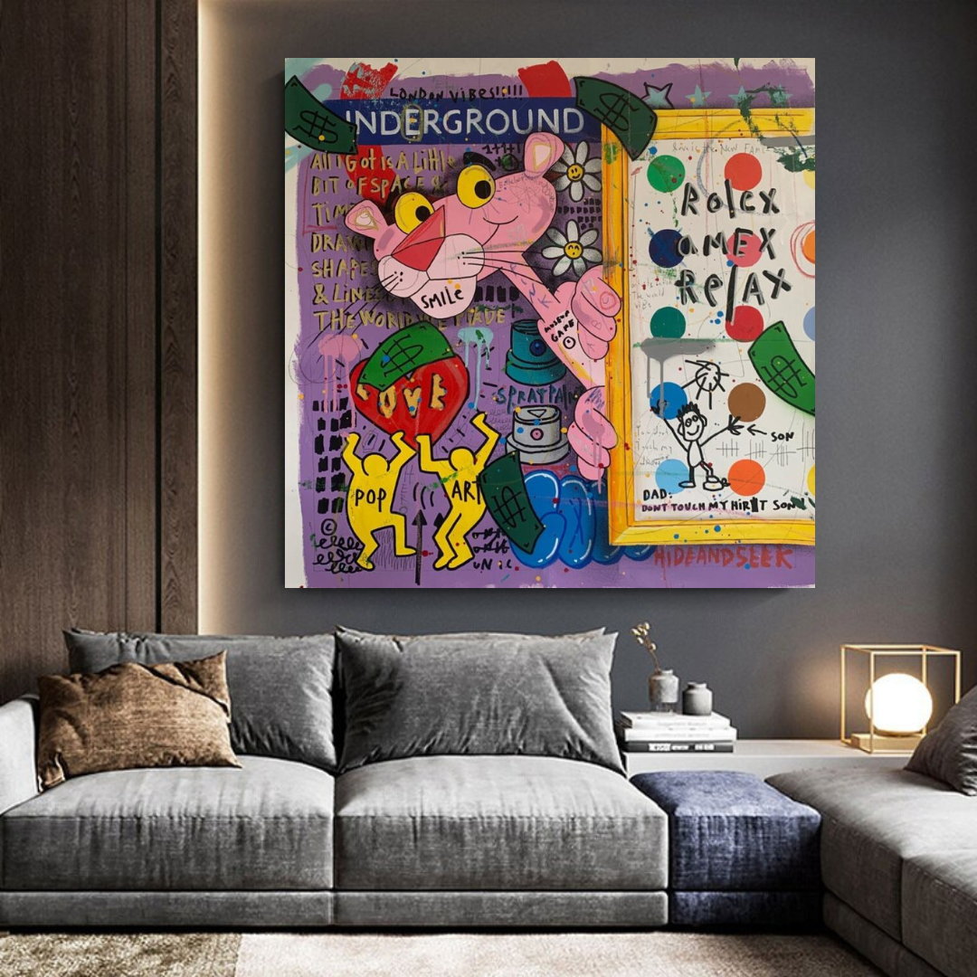 Pink Panther Relax Canvas Wall Art