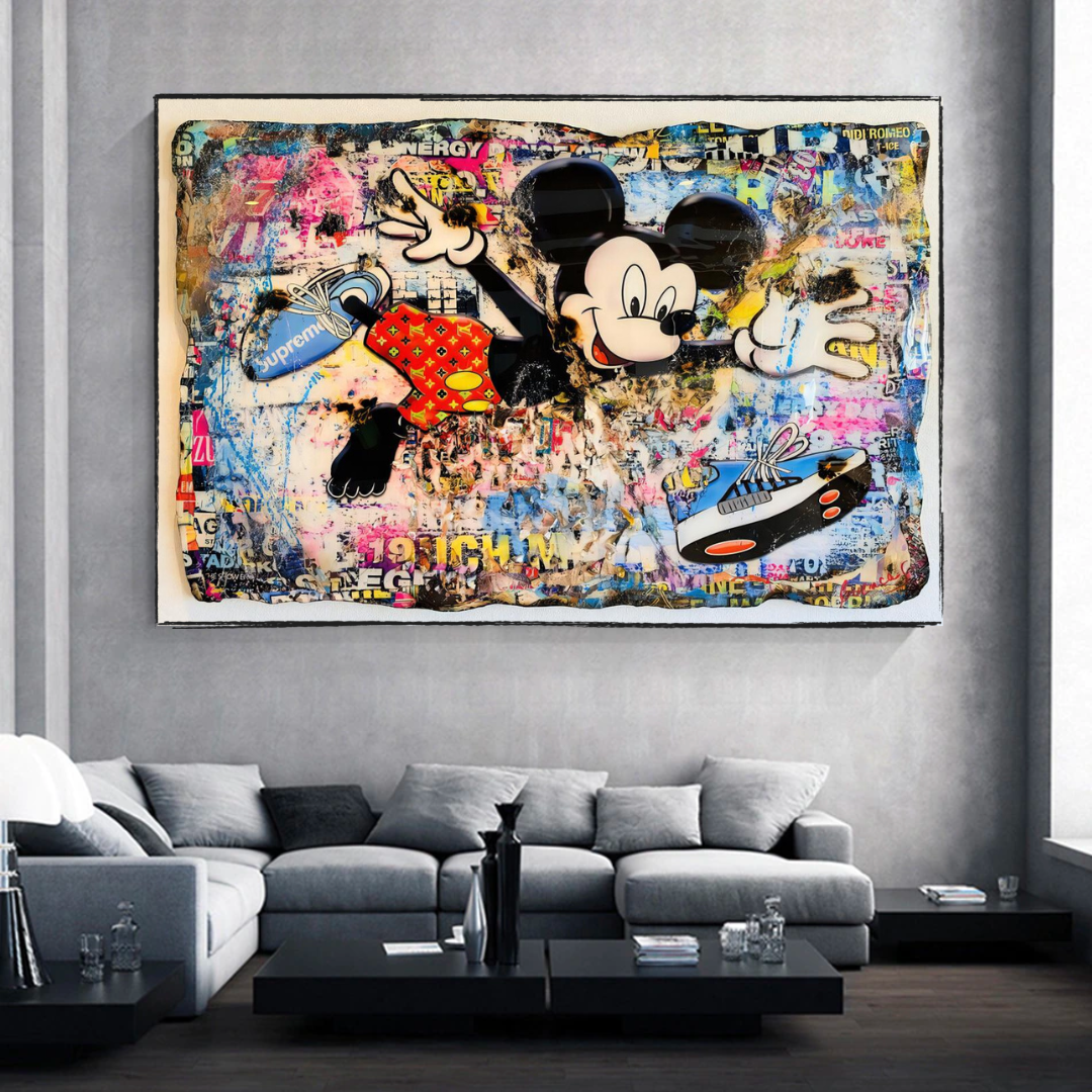Banksy Mickey Mouse Supreme Canvas Wall Art