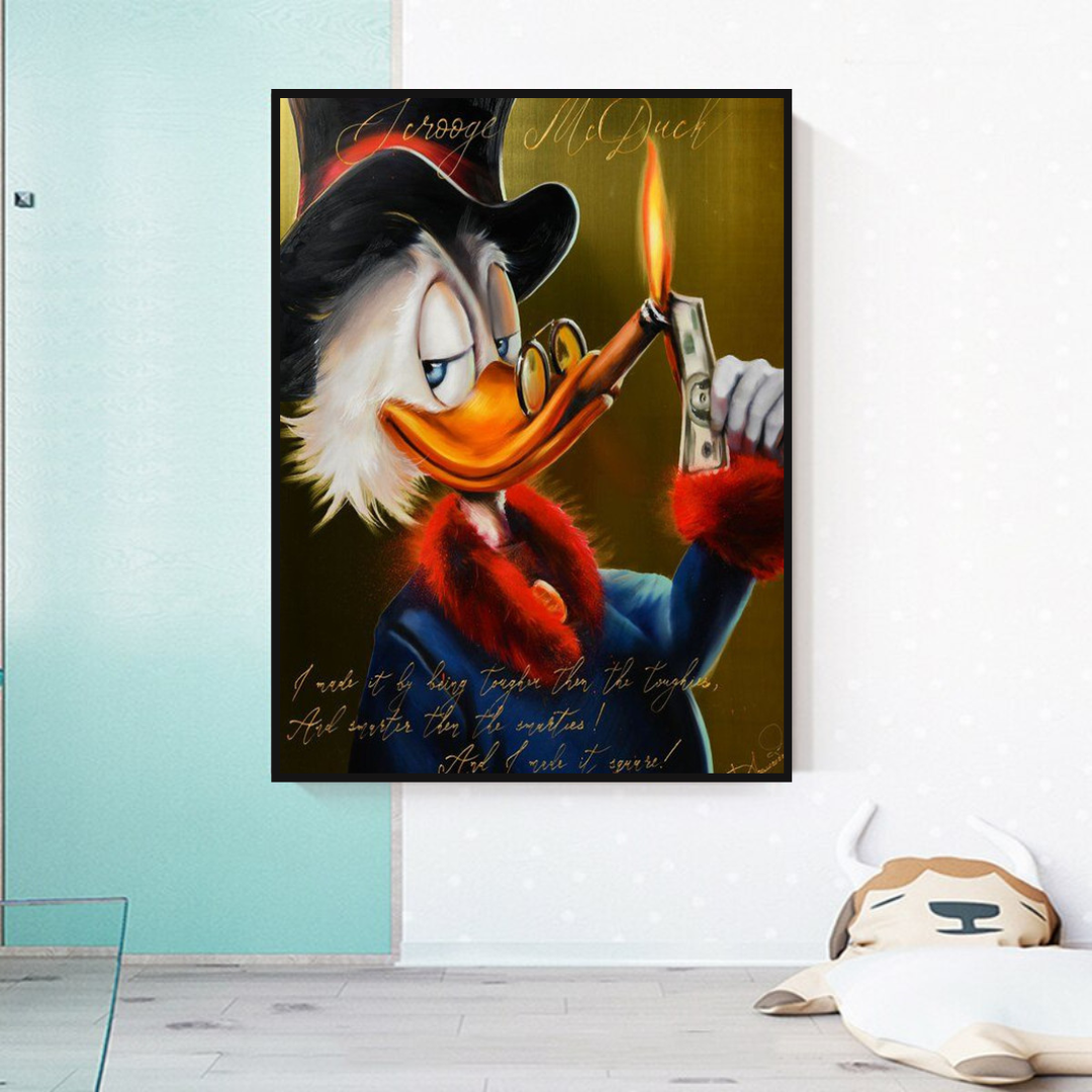 Scrooge McDuck Money Maker Millionaire Canvas Wall Art