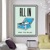 Monopoly All in Card Canvas Wall Art