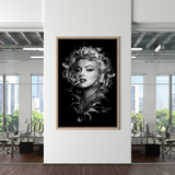 Marilyn Black and White Poster - Stunning Smoking Art