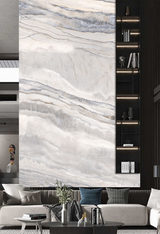 Weiße Wellen aus Stein – Tapetenwandbilder aus Marmor