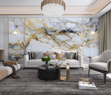 Weißer und goldener Stein – Marmor-Tapeten-Wandbilder