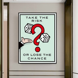Tableau mural sur toile Monopoly Take the Risk Card