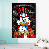 Scrooge McDuck No Money No Honey Canvas Wall Art