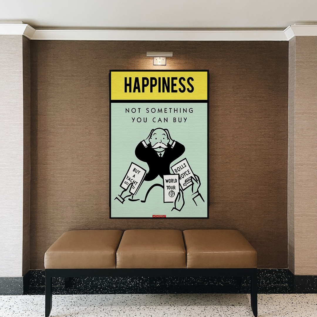 Alec Monopoly Cant Buy Happiness Play Card Canvas Wall Art
