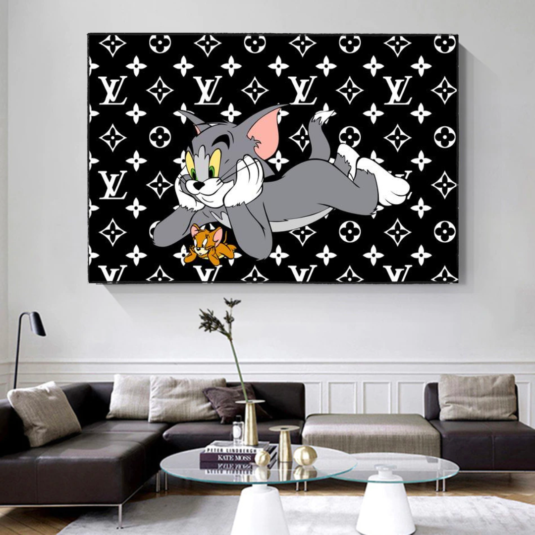 LV Tom und Jerry Leinwand-Wandkunst – einzigartige LV-Kollektion