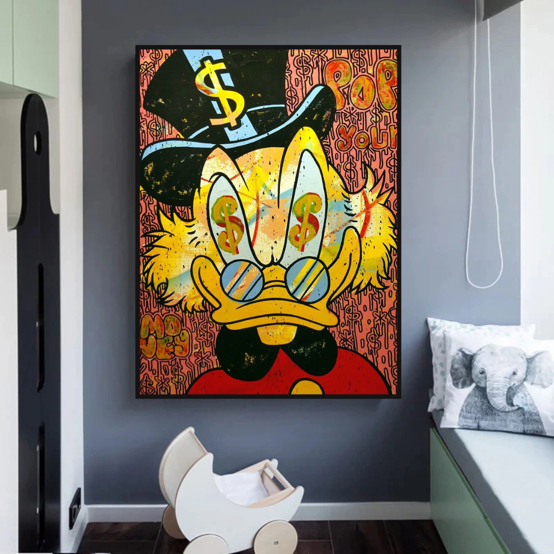 Scrooge McDuck Canvas Wall Art - Millionaire Design