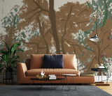 Brown Brushed Paint Tree Tree Trunks Wallpaper Murals