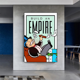 Monopoly Build an Empire Card Canvas Wall Art