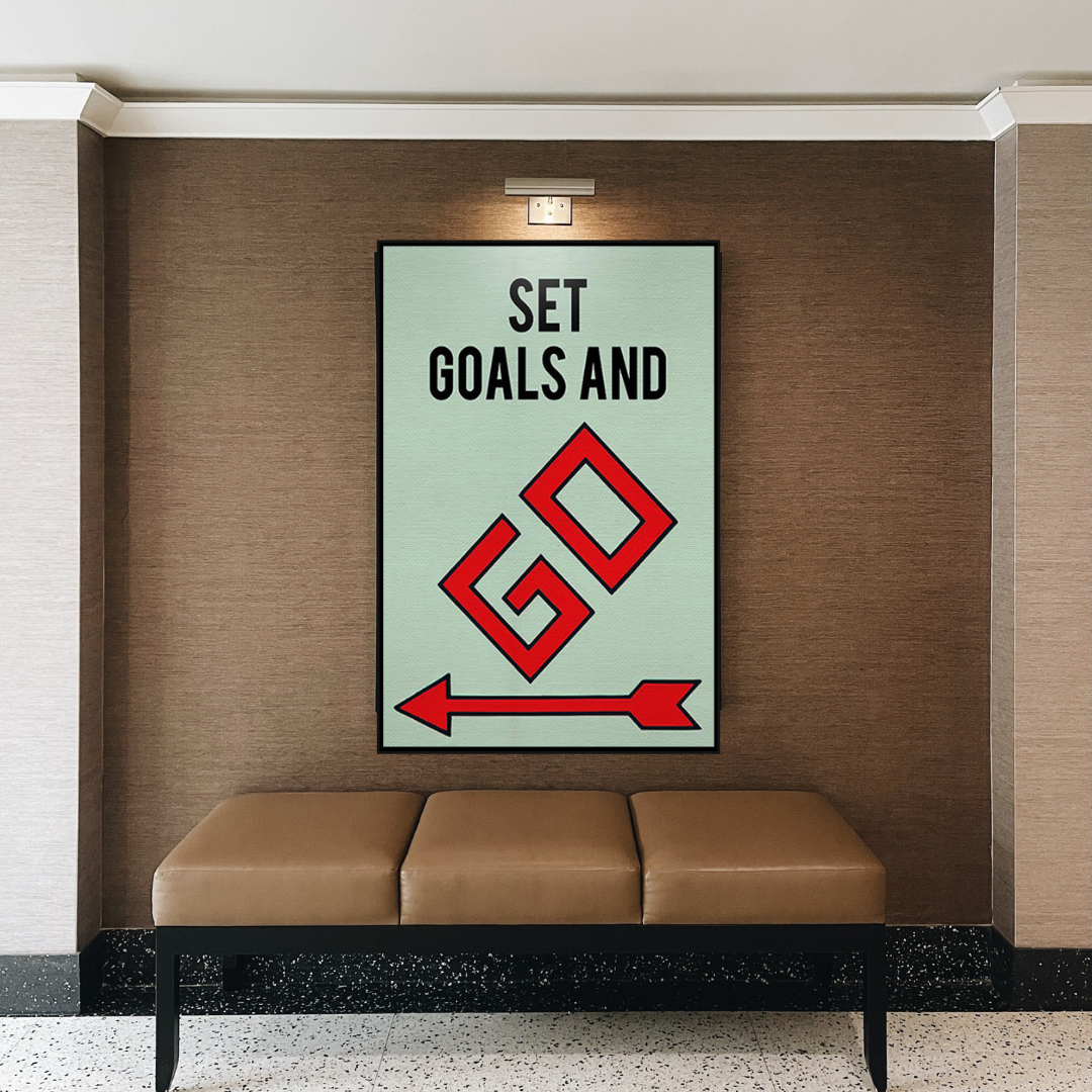 Alec Monopoly Set Goals and Go Play Card Canvas Wall Art